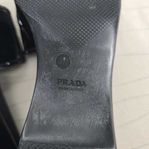 Prada Womens Sport Slides Black Platforms Shoes Vintage Y2K Size EU 37.5 - Picture 14 of 15